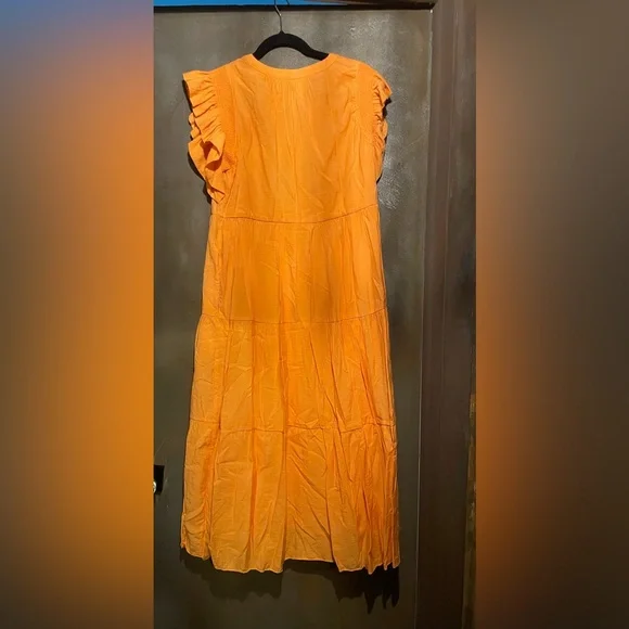 English Factory Vibrant Orange Midi Dress - Picture 5 of 5